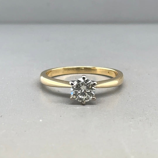 18ct Yellow Gold Single Stone Diamond Ring (c. 0.50ct) - Size K