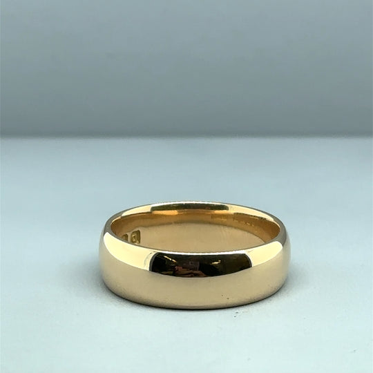 18ct Yellow Gold Band Ring - Size P 1/2
