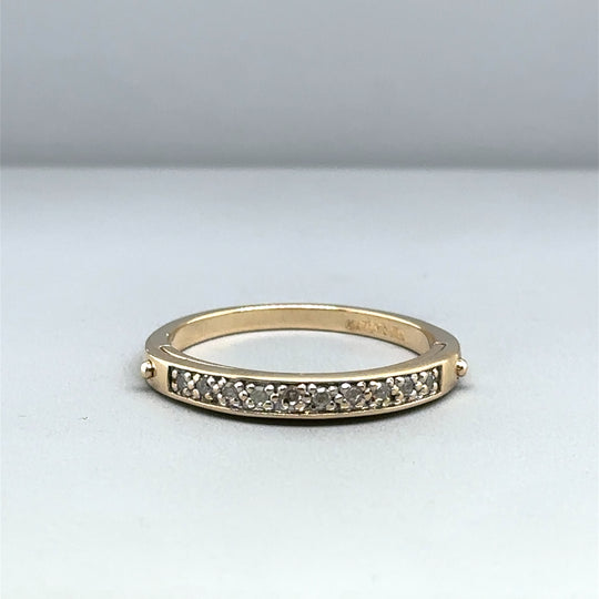 9ct Yellow Gold Diamond I Love You Message Ring - Size R