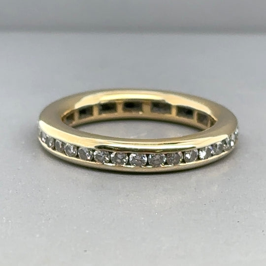 18ct Yellow Gold Diamond Full Eternity Ring (c. 0.85ct) - Size L 1/2