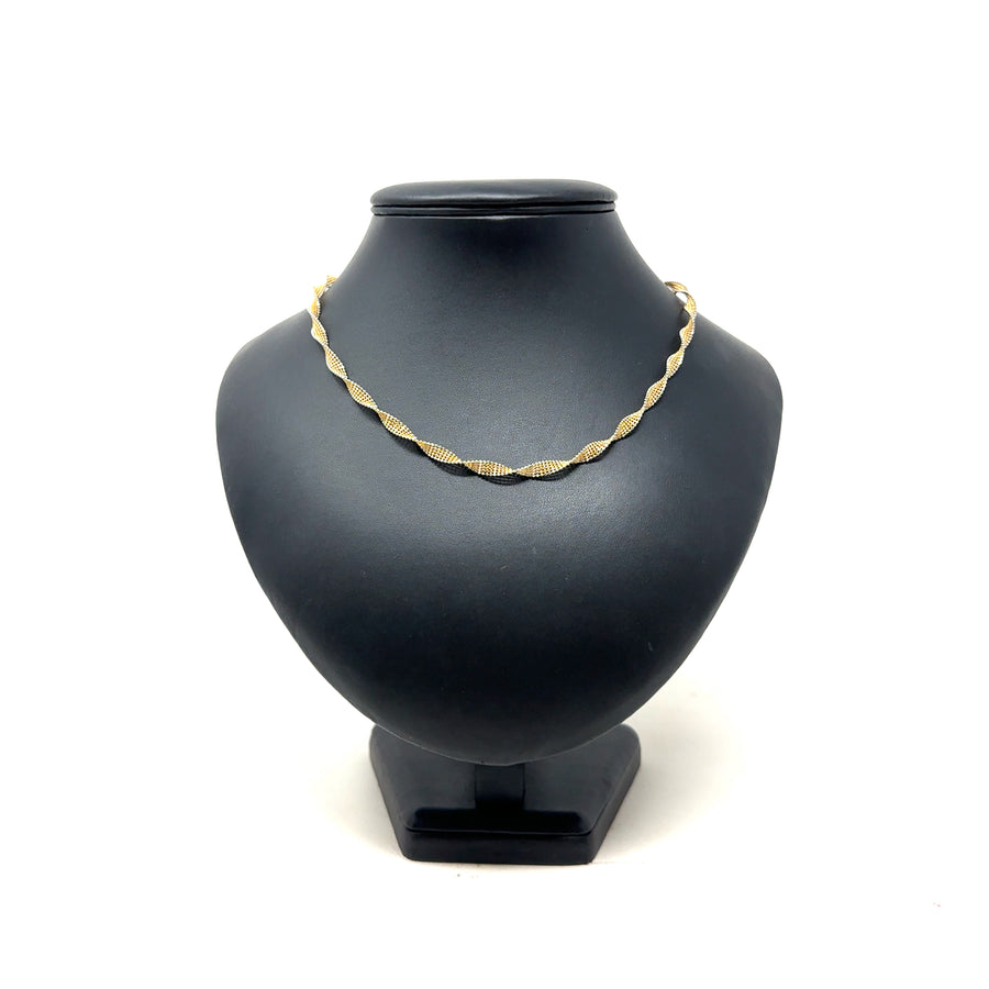 9ct Bi-Colour Twist Necklace (17")