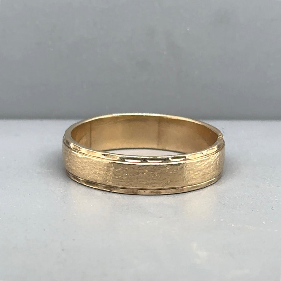 9ct Yellow Gold Band Ring - Size Y