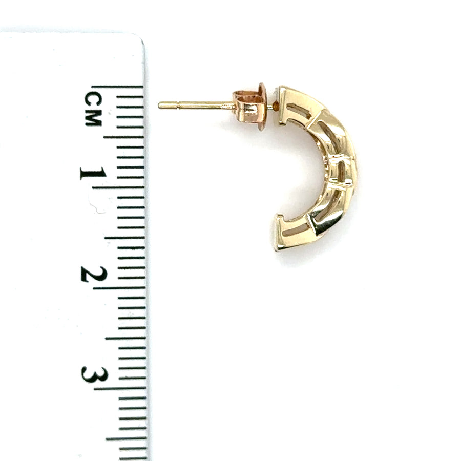 9ct Yellow Gold Fancy Diamond Set Earrings