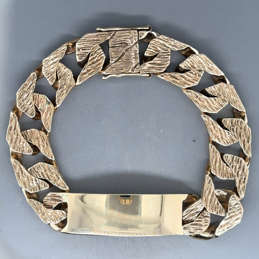 9ct Yellow Gold Chunky ID Curb Bracelet