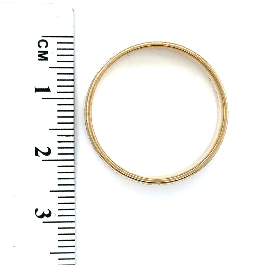 9ct Bi-Colour Fancy Band Ring - Size V 1/2