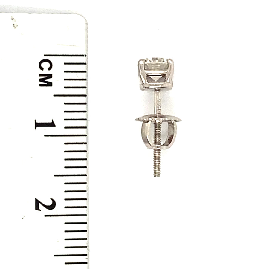 Platinum Tiffany & Co Single Stone Diamond Stud Earrings (c. 0.38ct)