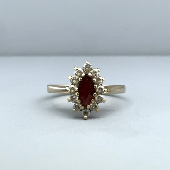 9ct Yellow Gold Cubic Zirconia Ring - Size N