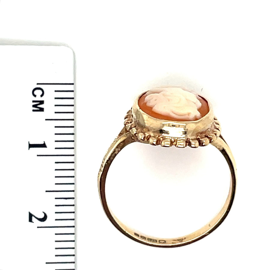 9ct Yellow Gold Cameo Ring - Size N