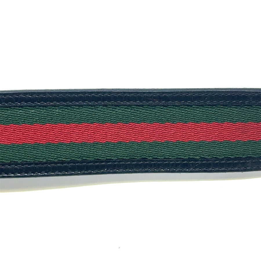 Pre-Owned Leather and Fabric Gucci Interlocking G Belt