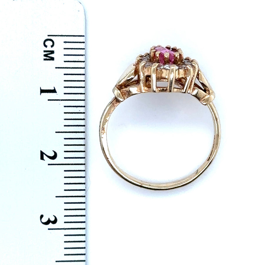 9ct Yellow Gold Cubic Zirconia Ring - Size J 1/2