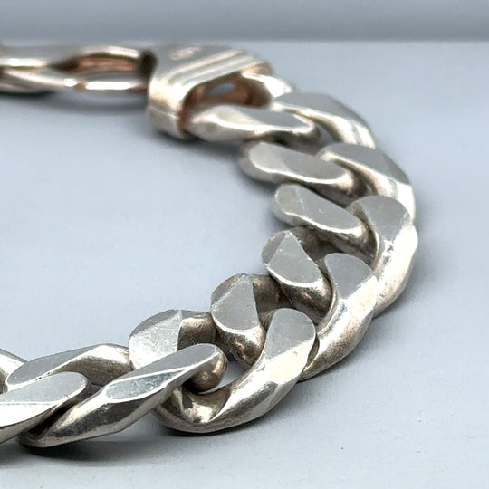 Sterling Silver Heavy Curb Bracelet