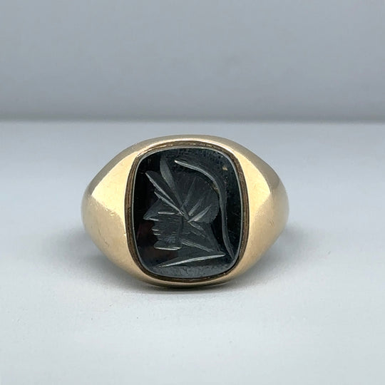 9ct Yellow Gold Intaglio Ring - Size T
