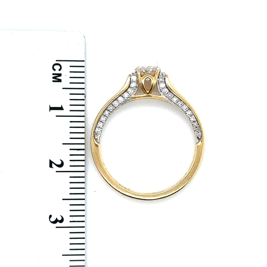 18ct Yellow Gold Diamond Set Forever Ring (c. 0.50ct) - Size M 1/2