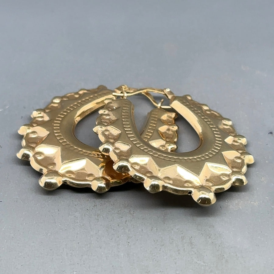 9ct Yellow Gold Creoles Hoop Earrings