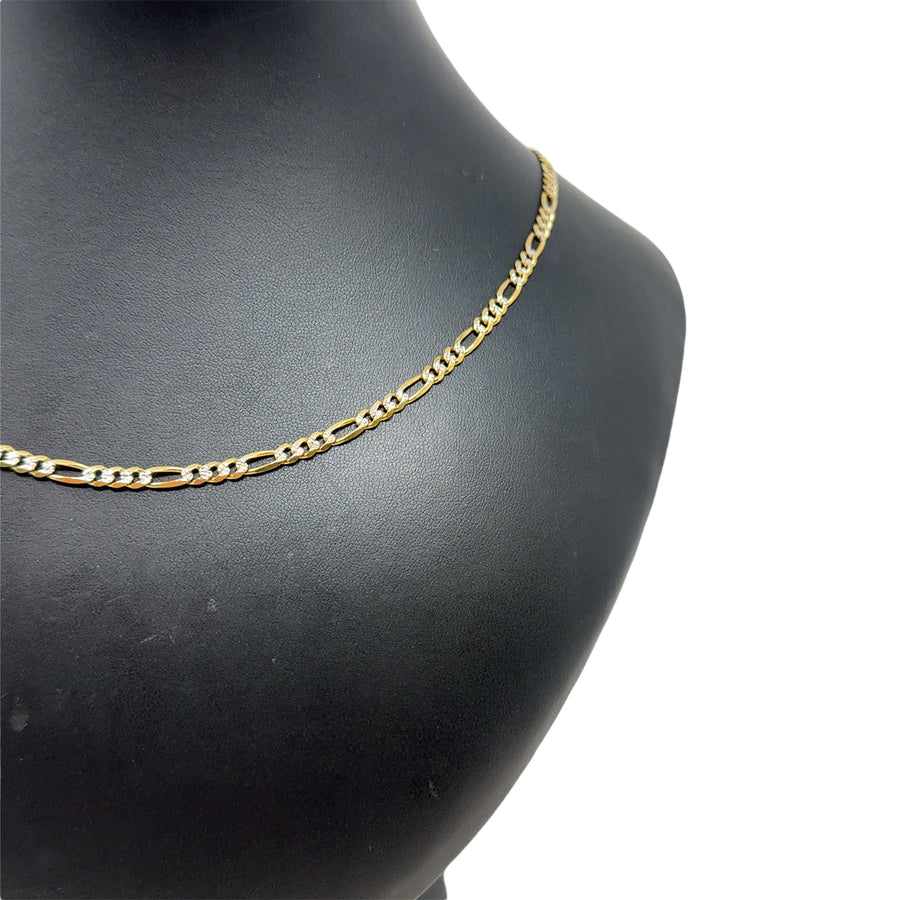 9ct Bi-Colour Figaro Chain (24")
