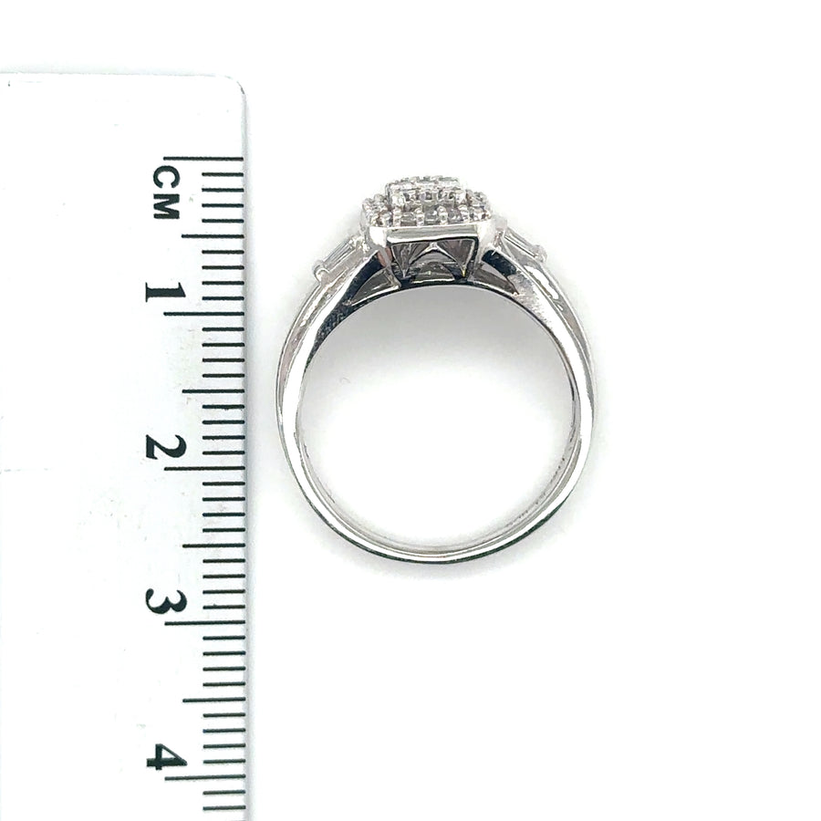 14ct White Gold Diamond Fancy Ring (c. 0.60ct) - Size N 1/2