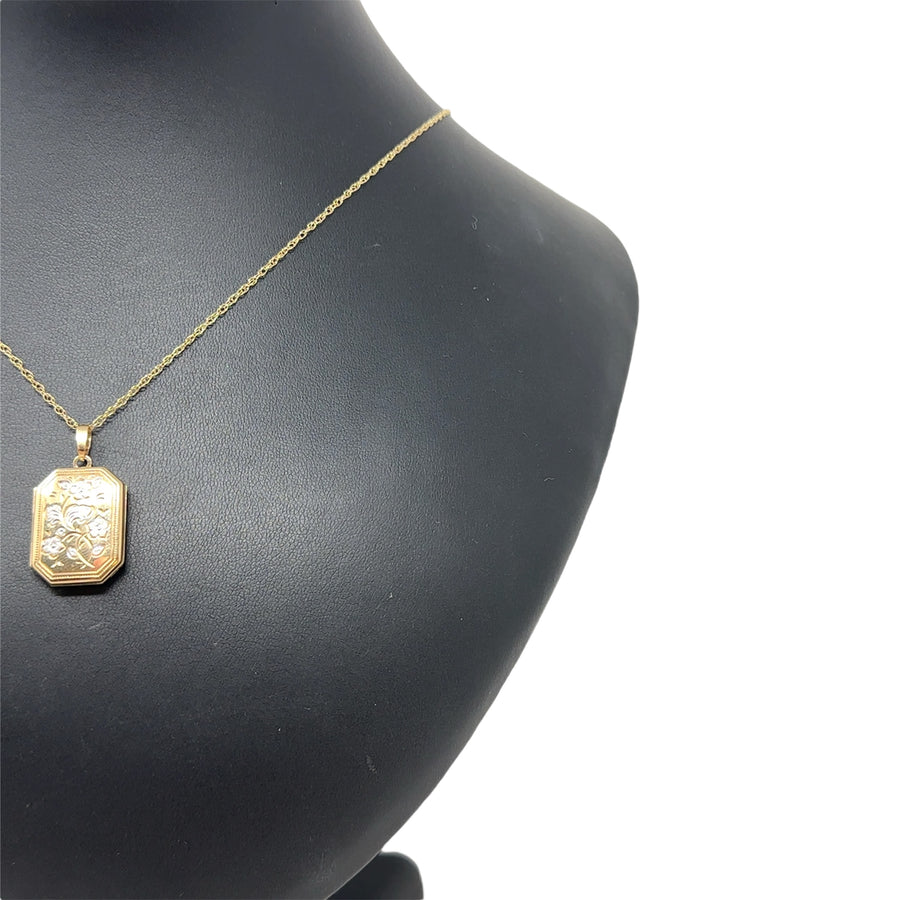 9ct Bi-Colour Locket and Fine Chain (20")