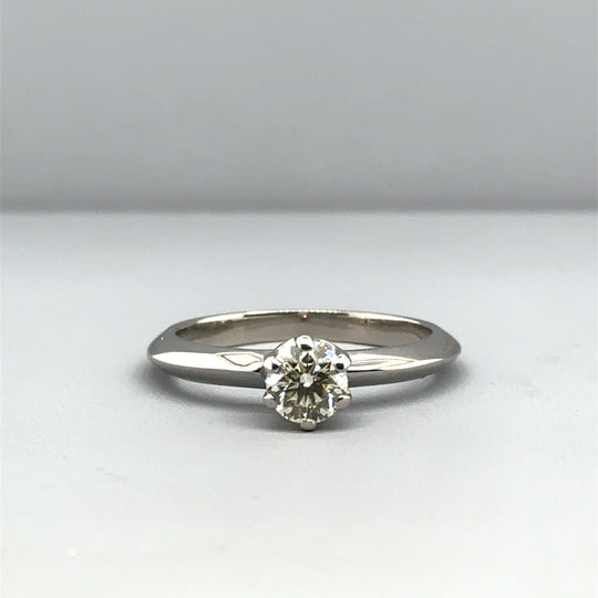 18ct White Gold Single Stone Diamond Ring (c. 0.50 - 0.55ct) - Size M