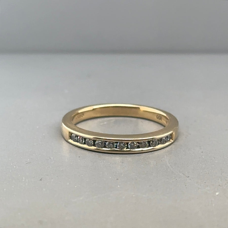 18ct Yellow Gold Diamond Half Eternity Ring (c. 0.20 - 0.22ct) - Size N