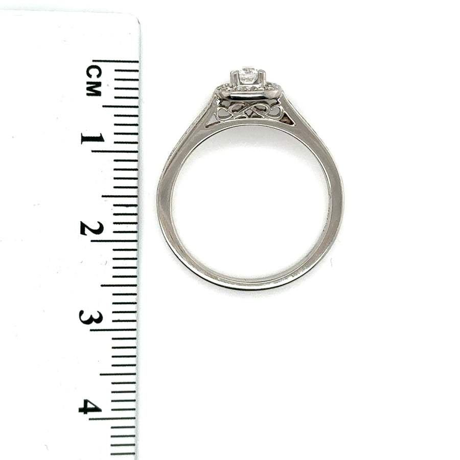 18ct White Gold Diamond Ring (c. 0.45ct) - Size O