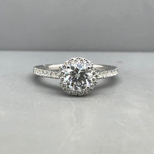 9ct White Gold Lab Grown Diamond Halo Ring (c. 1.50ct) - Size M - NEW!