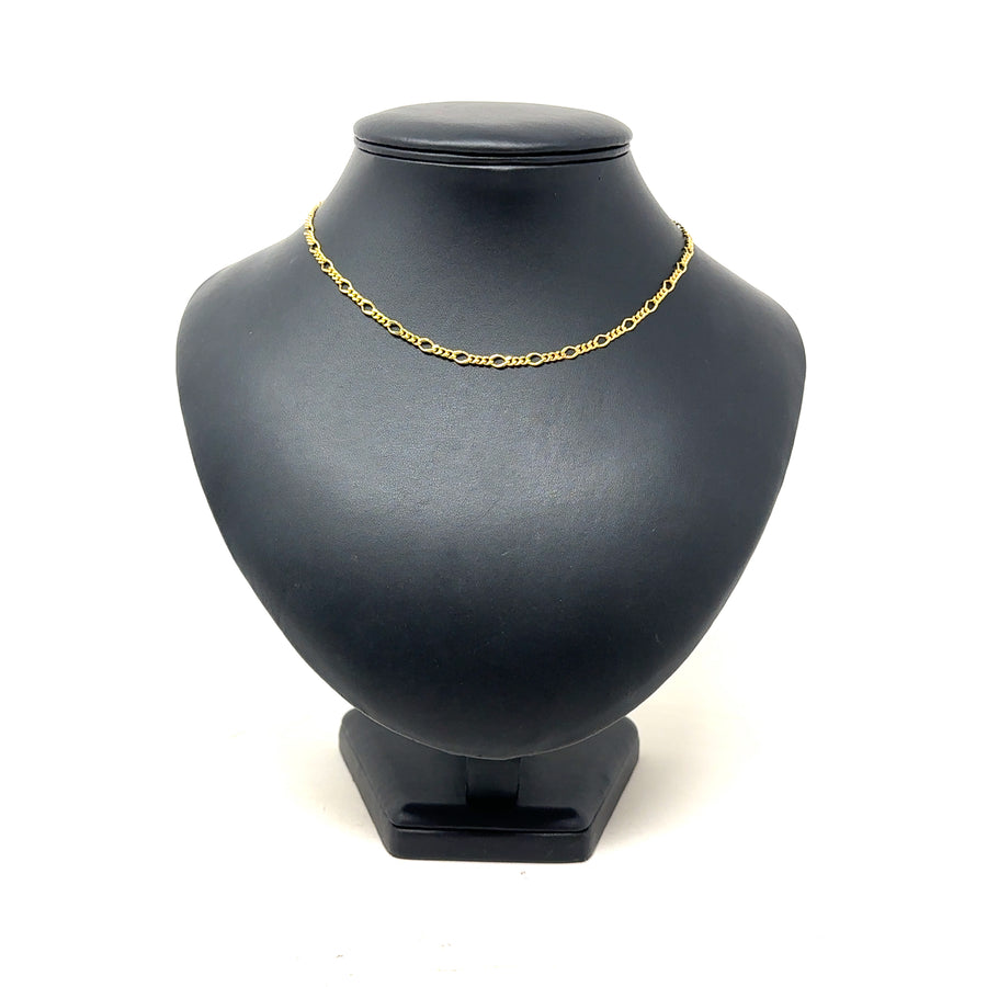 9ct Yellow Gold Fancy Link Short Chain (15")