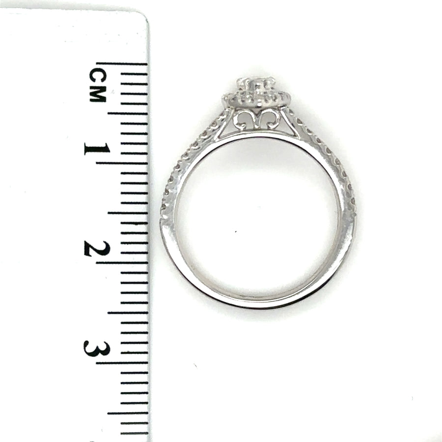 18ct White Gold Diamond Set Ring (c. 0.53ct) - Size J 1/2