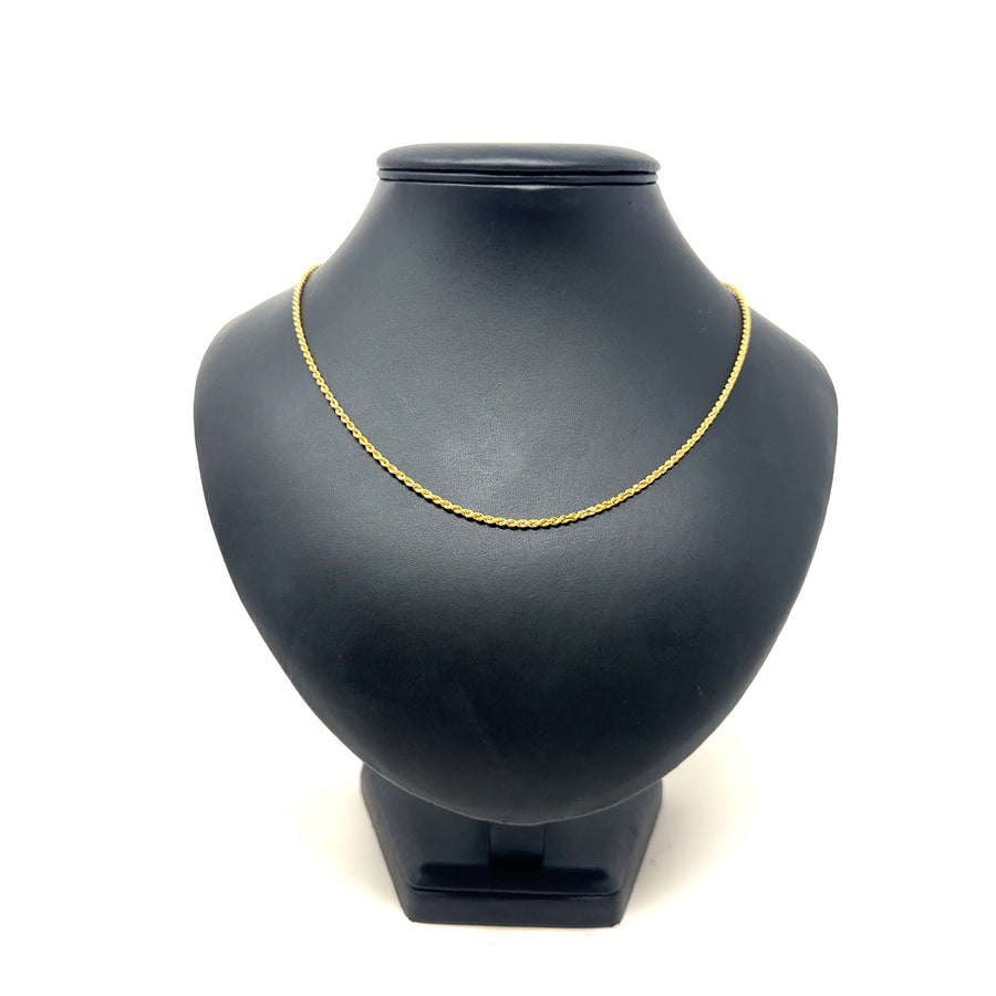 9ct Yellow Gold Fine Twist Chain (20")