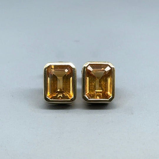 9ct Yellow Gold Citrine Stud Earrings