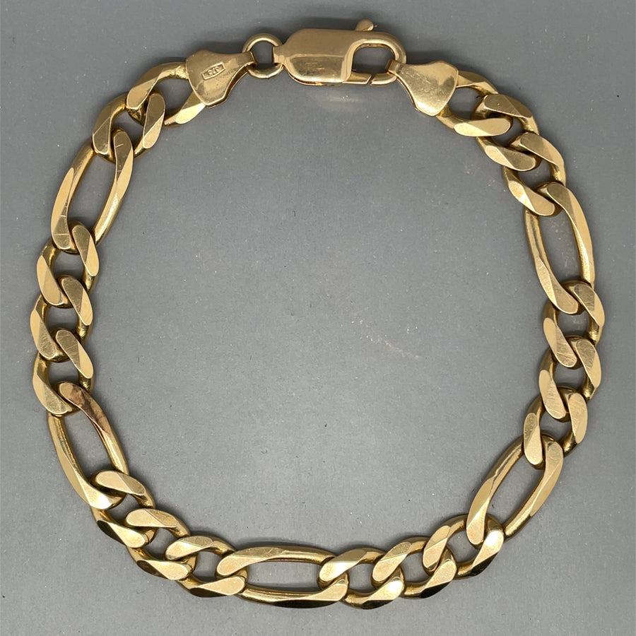 9ct Yellow Gold Figaro Bracelet