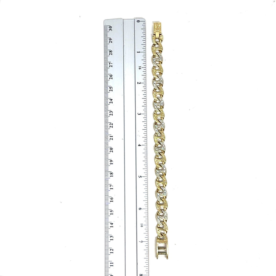 9ct Yellow Gold Cubic Zirconia Set Curb Bracelet