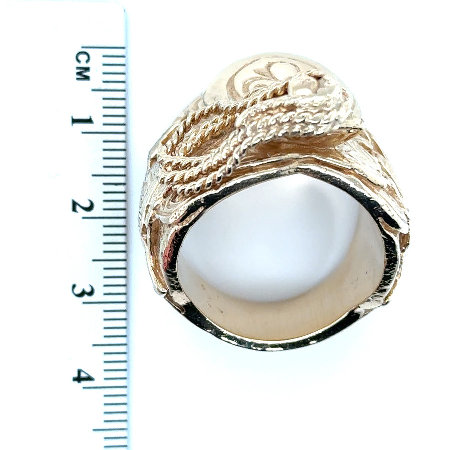 9ct Yellow Gold Saddle Ring - Size Z