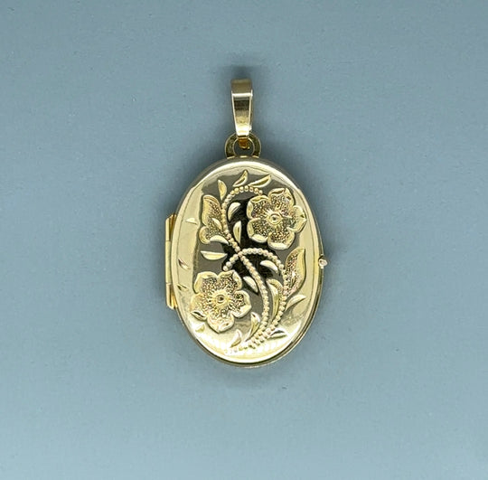 9ct Yellow Gold Floral Locket