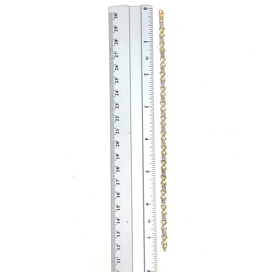 9ct Yellow Gold Diamond Set Fancy Bracelet