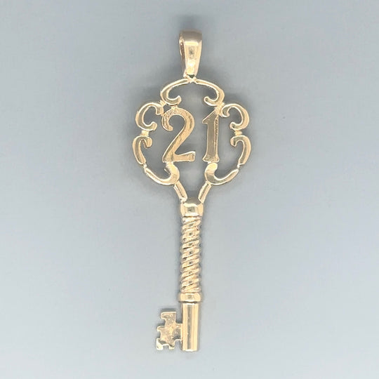 9ct Yellow Gold 21 Key Pendant