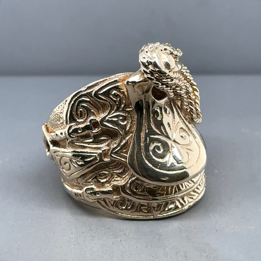 9ct Yellow Gold Saddle Ring - Size Z
