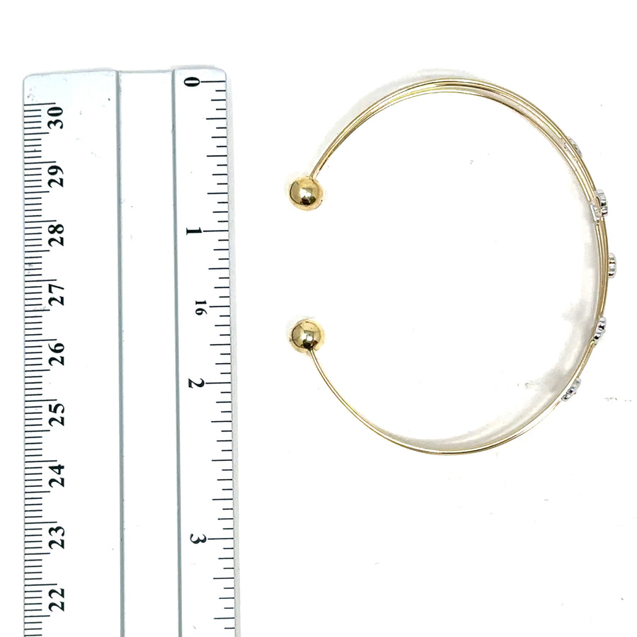 9ct Bi-Colour Torque Style Bangle