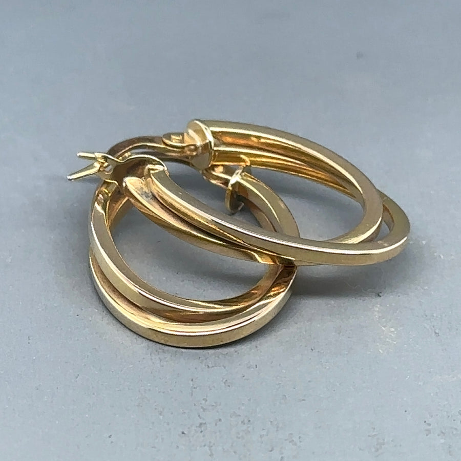9ct Yellow Gold Double Hoop Earrings