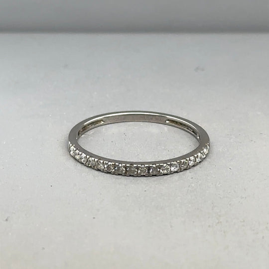 18ct White Gold Diamond Half Eternity Ring (c. 0.23ct) - Size S