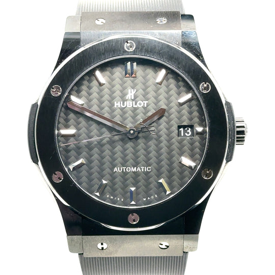 Pre-Owned Ceramic Classic Fusion Black Magic Hubolt Watch with Rubber Strap (Gents)