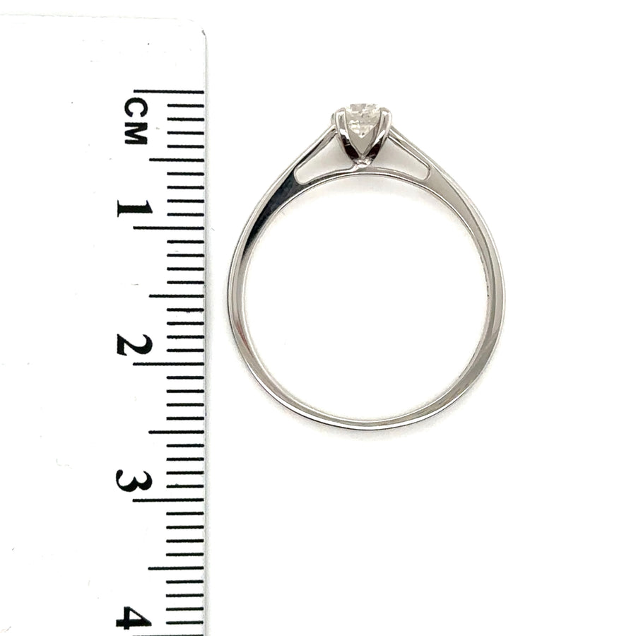 9ct White Gold Single Stone Diamond Ring (c. 0.25ct) - Size O 1/2