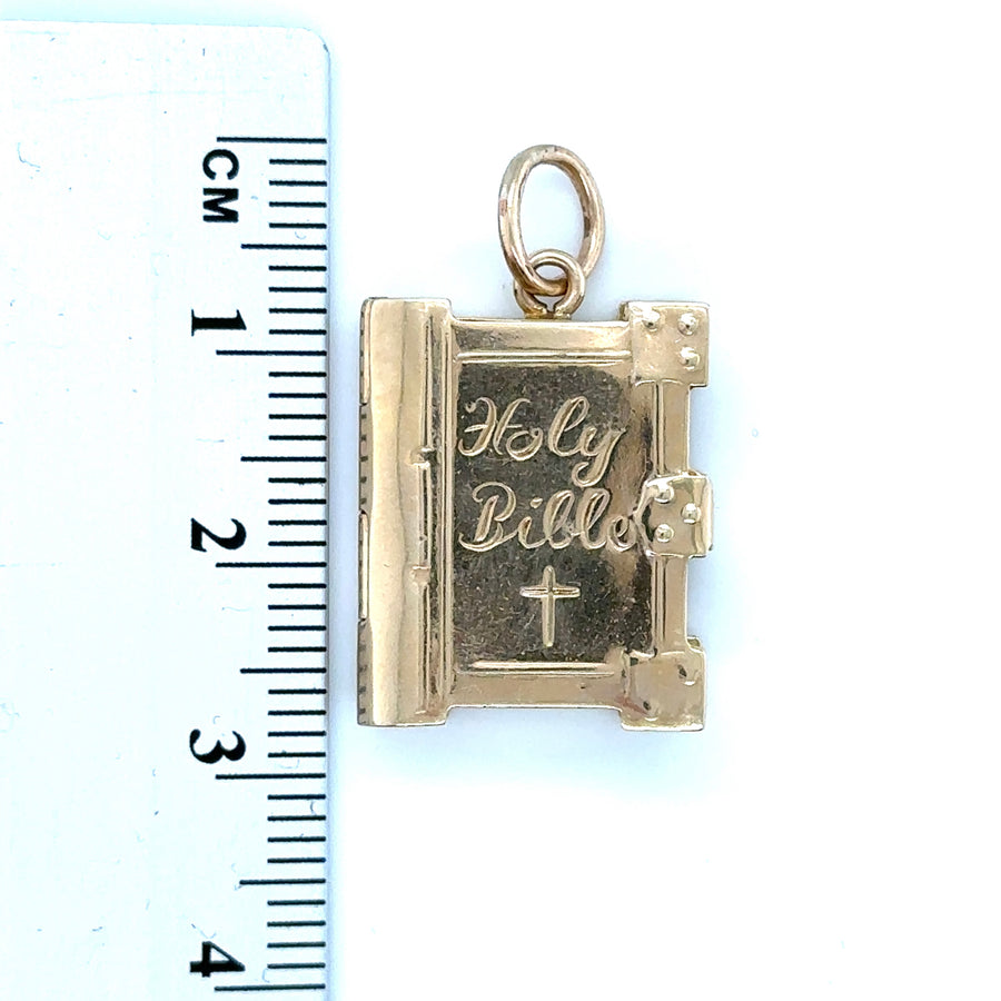 9ct Yellow Gold Holy Bible Pendant
