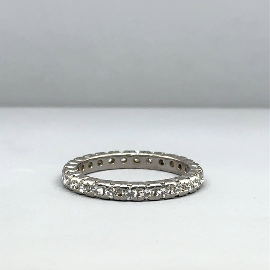 18ct White Gold Diamond Full Eternity Ring (c. 1.00ct) - Size L