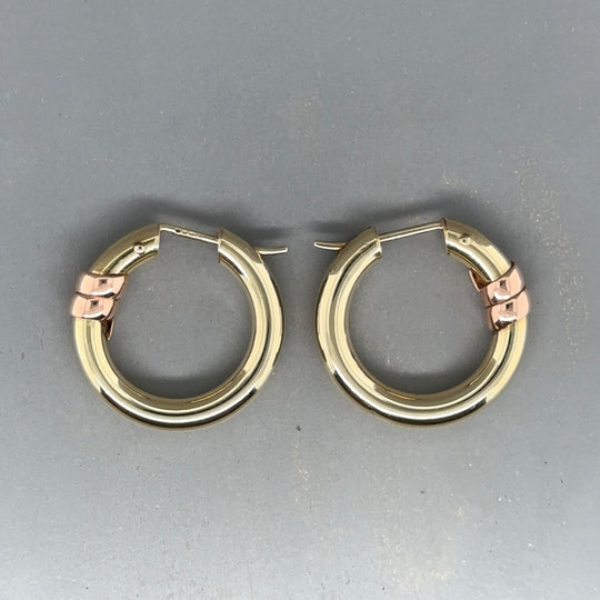 9ct Bi-Colour Hoop Earrings