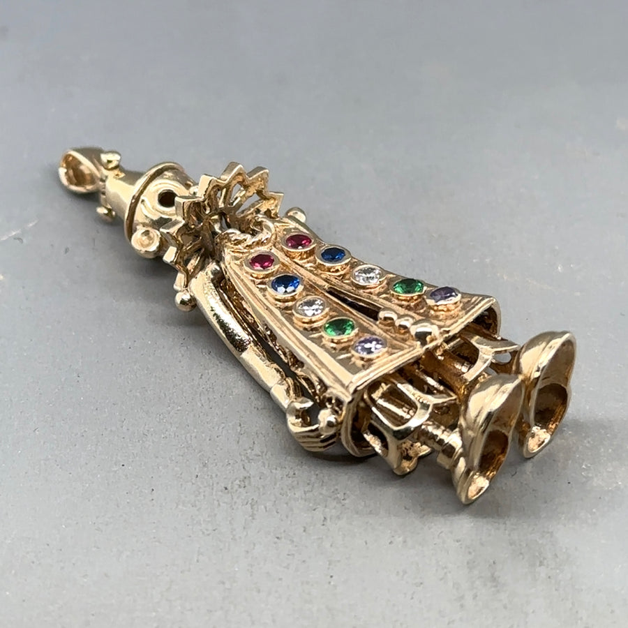 9ct Yellow Gold Cubic Zirconia Clown Pendant