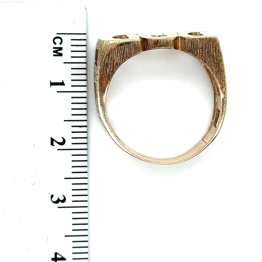 9ct Yellow Gold Dad Ring - Size S 1/2