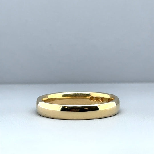 18ct Yellow Gold Plain Band Ring - Size R