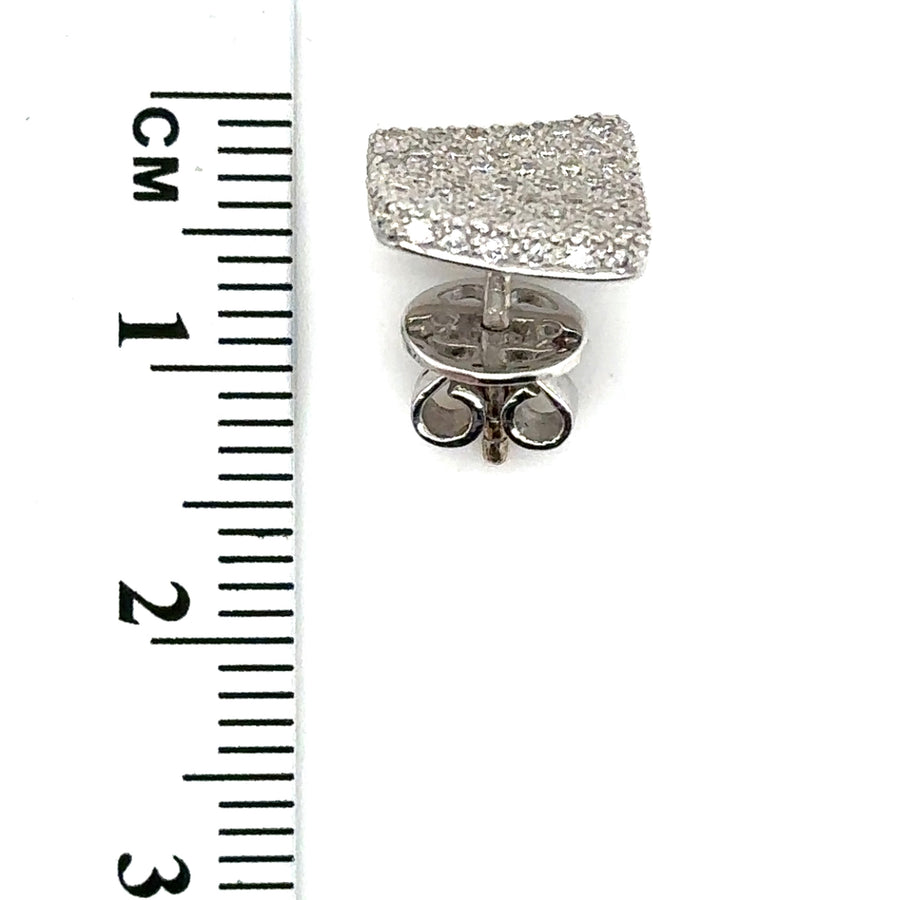 18ct White Gold Diamond Square Earrings (c. 0.78ct)
