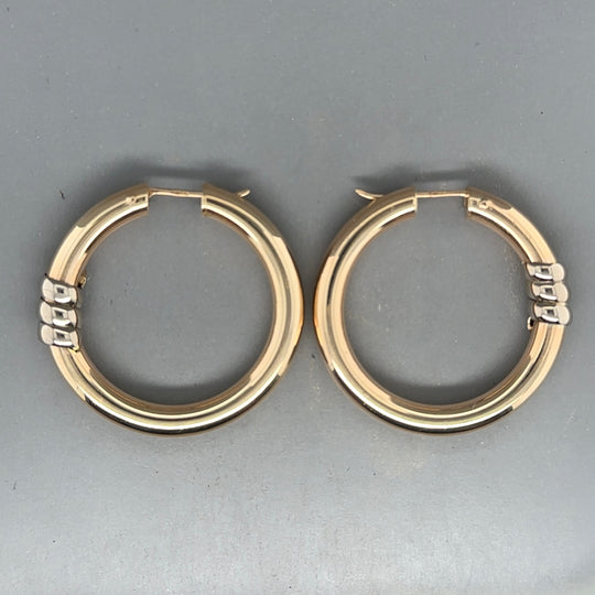9ct Bi-Colour Hoop Earrings
