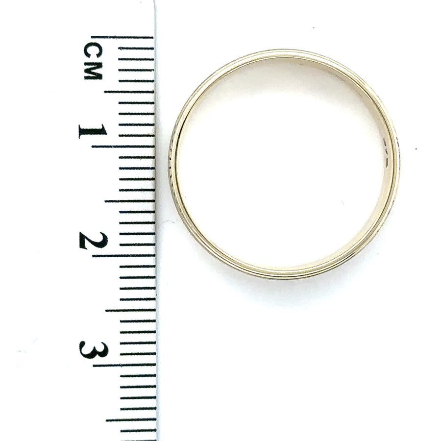 9ct Yellow Gold Band Ring - Size R